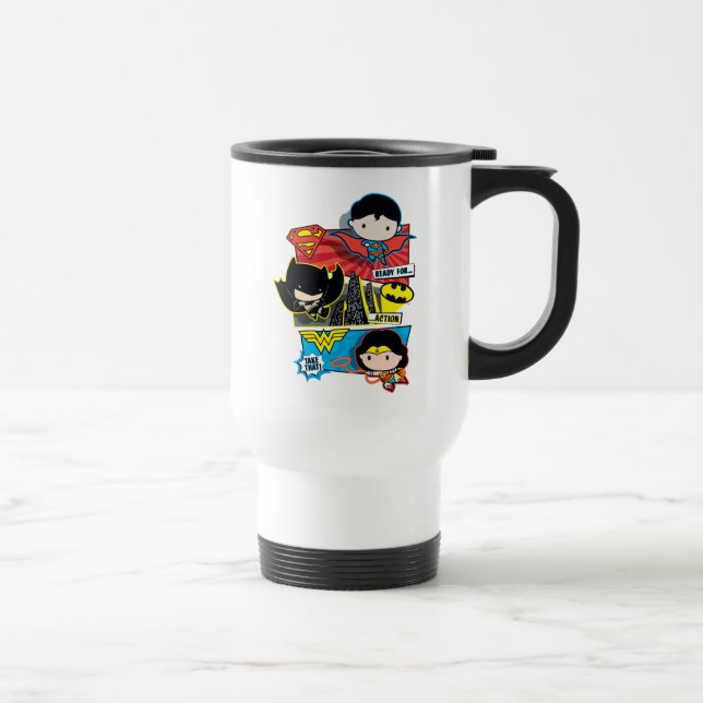 Chibi Heroes Ready For Action! Travel Mug (Right)