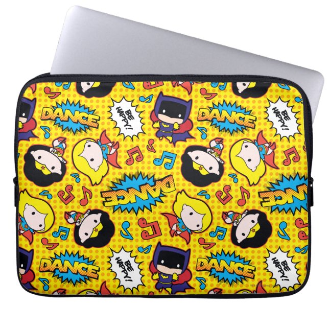 Chibi Heroine Dance Pattern Laptop Sleeve (Front)