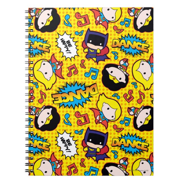 Chibi Heroine Dance Pattern Spiral Notebook (Front)