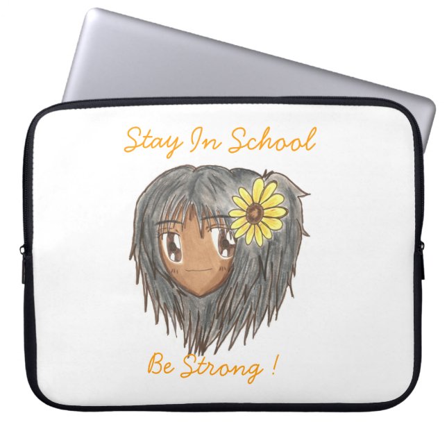 Chibi Hinata 'Be Strong' Laptop Sleeve (Front)