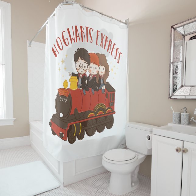 Chibi HOGWARTS EXPRESS™ Ride Shower Curtain (In Situ)