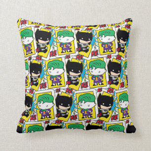 Chibi Joker and Batman Playing Card Pattern Cushion