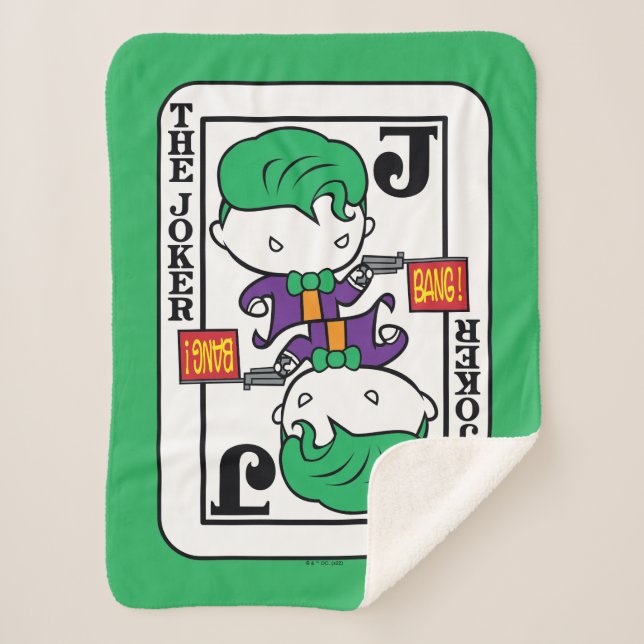 Chibi Joker Playing Card Sherpa Blanket (Front)