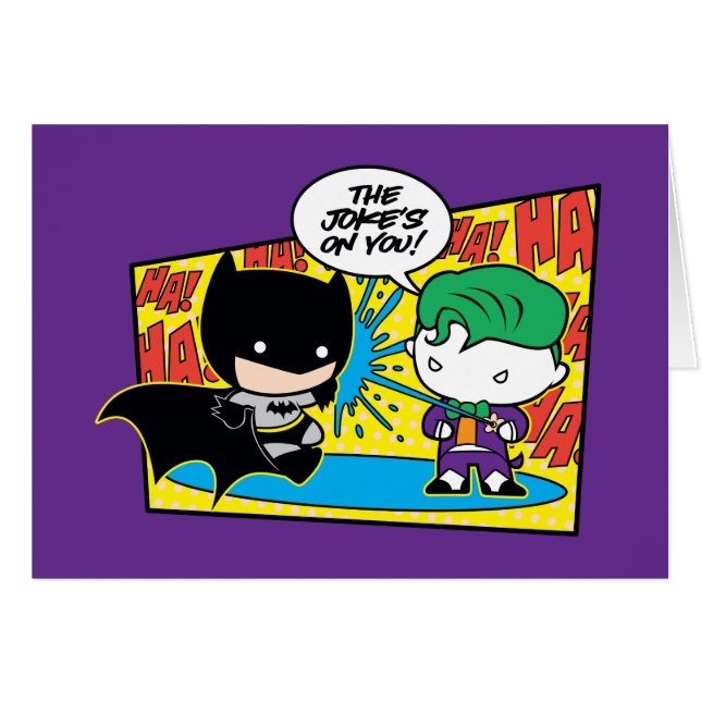 Chibi Joker Pranking Chibi Batman (Front Horizontal)