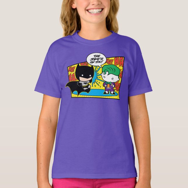 Chibi Joker Pranking Chibi Batman T-Shirt (Front)