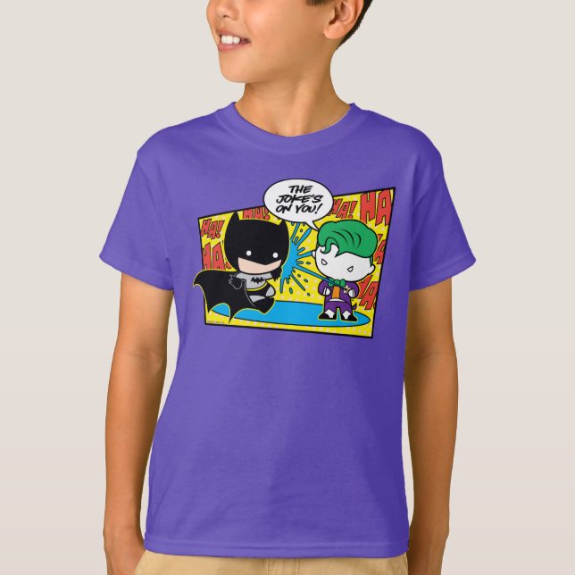 Chibi Joker Pranking Chibi Batman T-Shirt (Front)