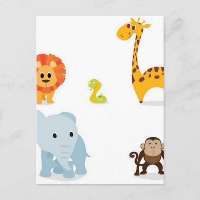 Chibi Jungle Animals design Postcard (Front)