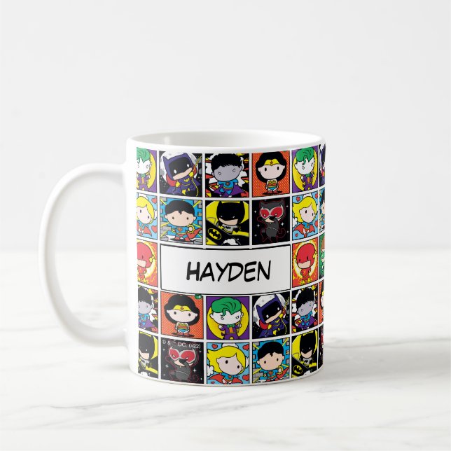 Chibi Justice League Character Pattern Coffee Mug (Left)