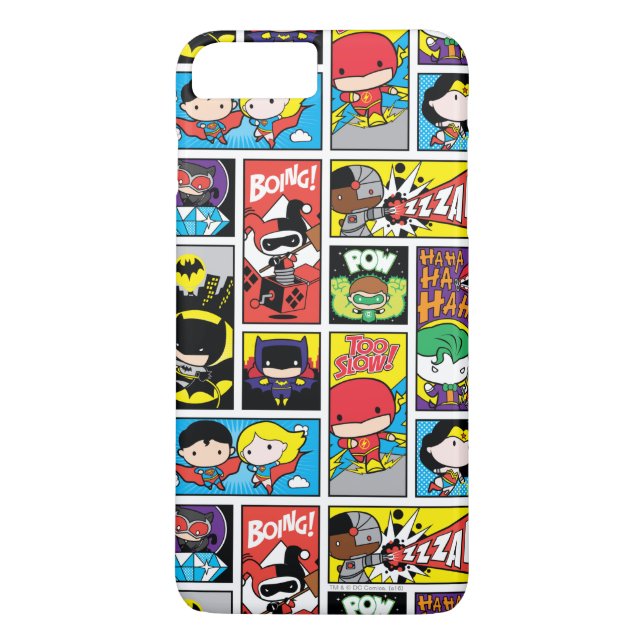Chibi Justice League Compilation Pattern Case-Mate iPhone Case (Back)