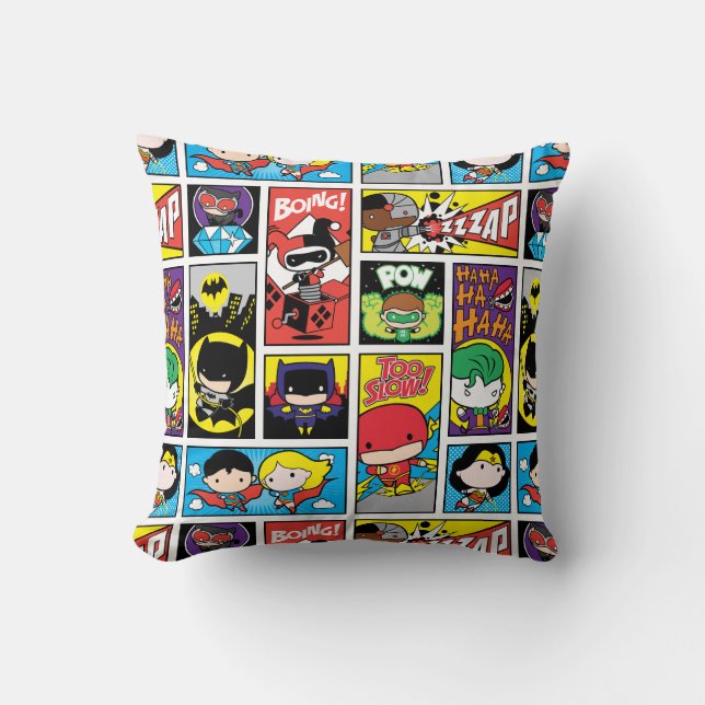 Chibi Justice League Compilation Pattern Cushion (Front)