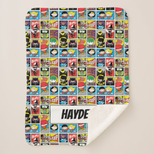 Chibi Justice League Compilation Pattern Sherpa Blanket