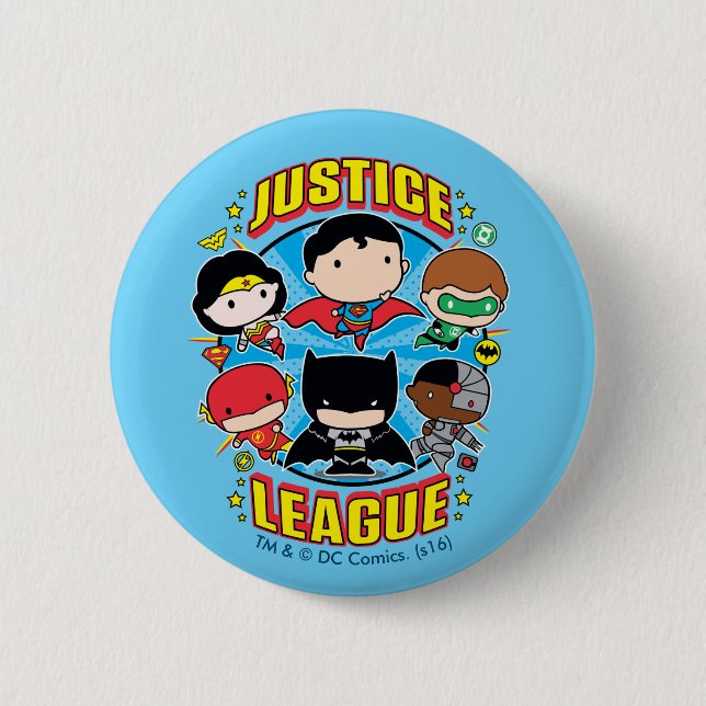 Chibi Justice League Group 6 Cm Round Badge (Front)