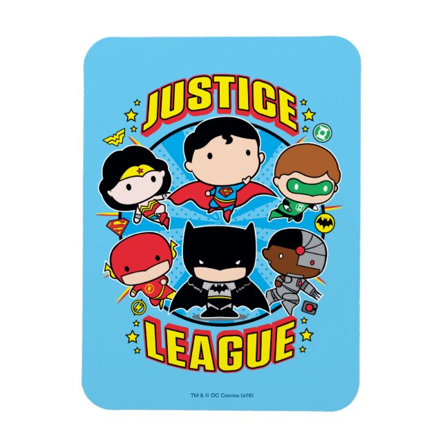 Chibi Justice League Group Magnet (Vertical)