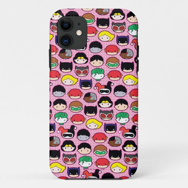 Chibi Justice League Head Pattern Case-Mate iPhone Case (Back)