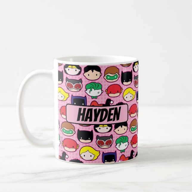 Chibi Justice League Head Pattern Coffee Mug (Left)