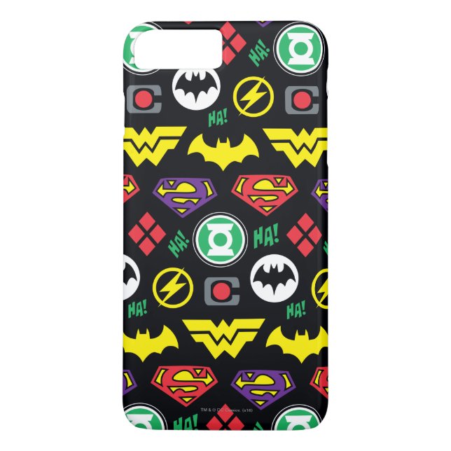 Chibi Justice League Logo Pattern Case-Mate iPhone Case (Back)