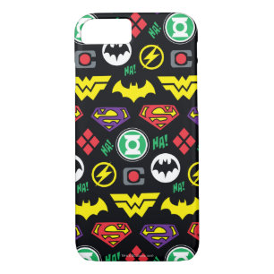 Chibi Justice League Logo Pattern Case-Mate iPhone Case