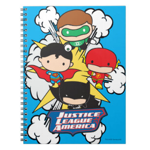 Chibi Justice League of America Explosion Spiral Notebook