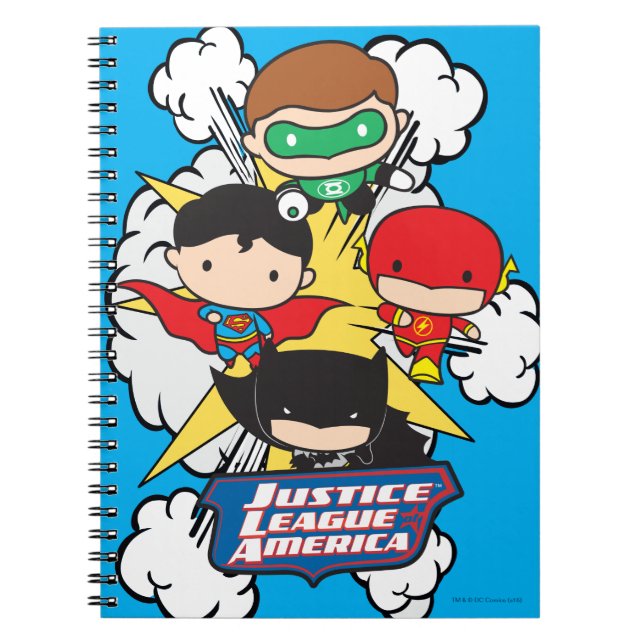 Chibi Justice League of America Explosion Spiral Notebook (Front)