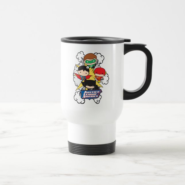 Chibi Justice League of America Explosion Travel Mug (Right)