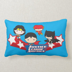 Chibi Justice League of America Stars Lumbar Cushion