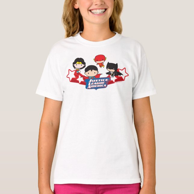 Chibi Justice League of America Stars T-Shirt (Front)