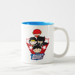 Chibi Justice League of America Stars Two-Tone Coffee Mug