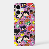 Chibi Justice League Pattern on Purple