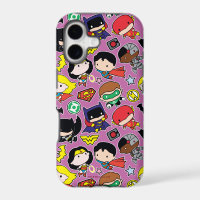 Chibi Justice League Pattern on Purple