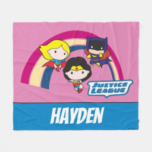 Chibi Justice League Rainbow Fleece Blanket