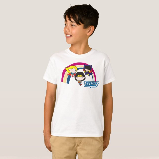 Chibi Justice League Rainbow T-Shirt (Front Full)