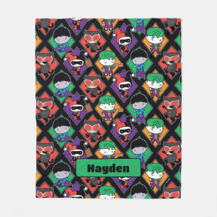 Chibi Justice League Villain Pattern Fleece Blanket