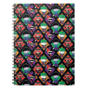 Chibi Justice League Villain Pattern Spiral Notebook