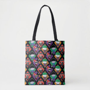 Chibi Justice League Villain Pattern Tote Bag