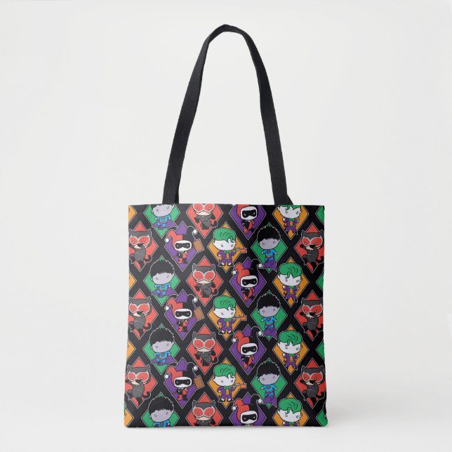 Chibi Justice League Villain Pattern Tote Bag (Front)