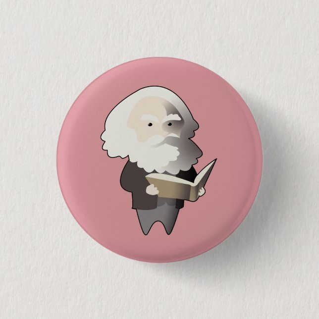 Chibi Karl Marx 3 Cm Round Badge (Front)