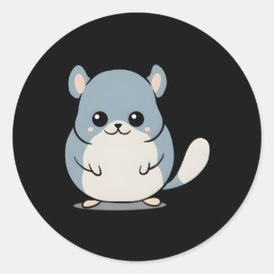 Chibi Kawaii Chinchilla Wildlife Rodent Animal Classic Round Sticker