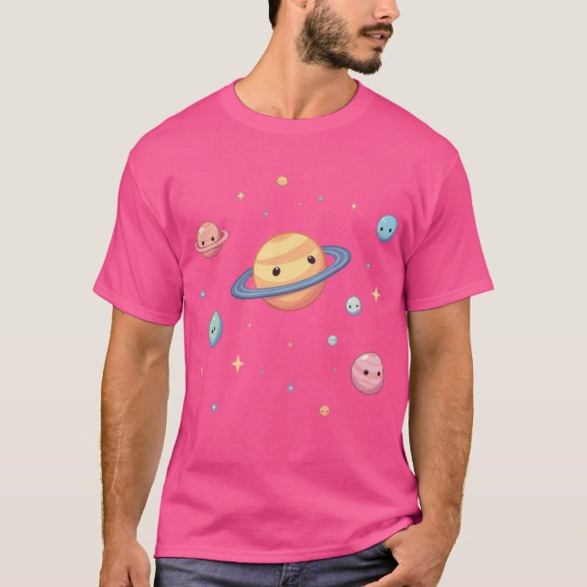Chibi Kawaii Planets T-Shirt (Front)