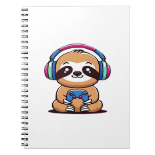 Chibi Kawaii Sloth Gamer – Cute Funny Animal with  Notebook