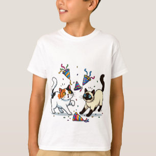 Chibi Kittens Investigating Confetti Chaos T-Shirt