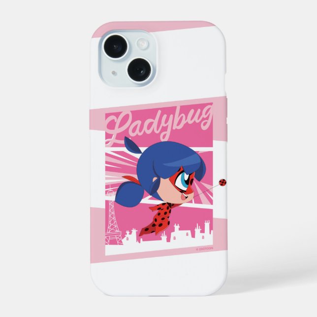 Chibi Ladybug in Paris iPhone 15 Case (Back)
