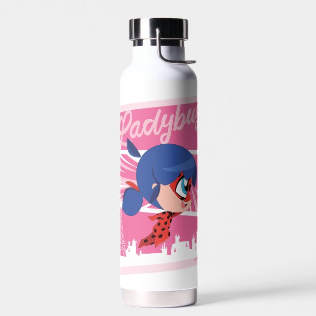 Chibi Ladybug in Paris Water Bottle (Left)