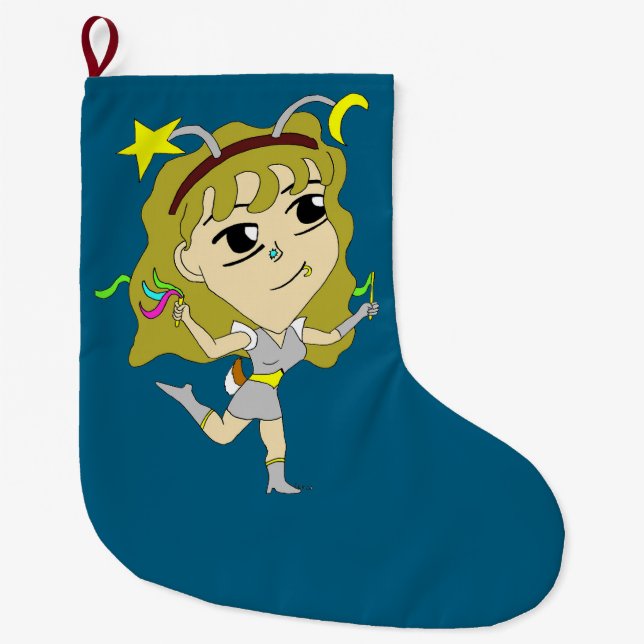 chibi  large christmas stocking (Front)