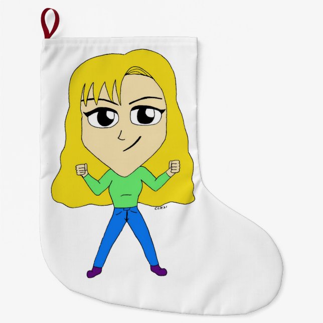 chibi    large christmas stocking (Front)