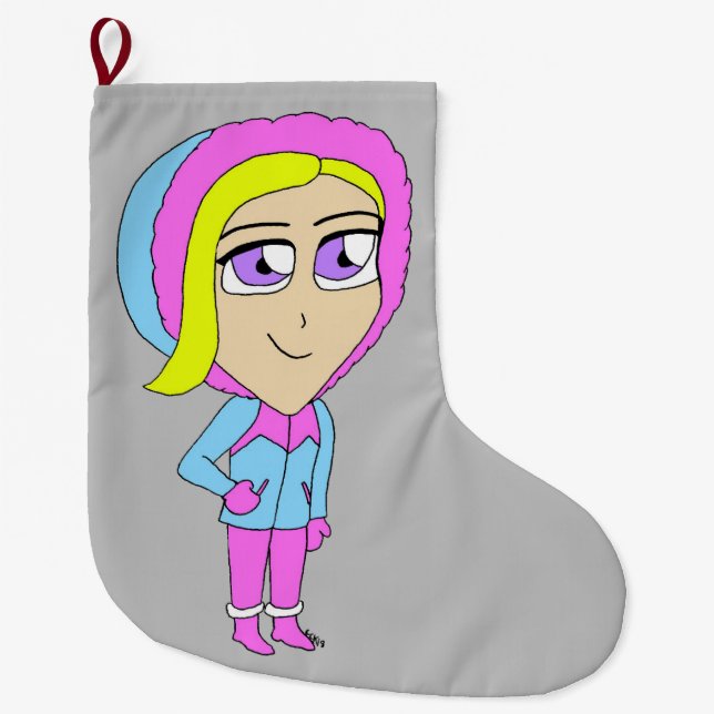 chibi    large christmas stocking (Front)