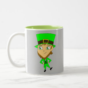 chibi leprechaun Two-Tone coffee mug