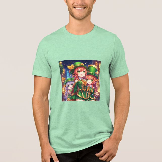 Chibi Leprechauns  Tri-Blend Shirt (Front)