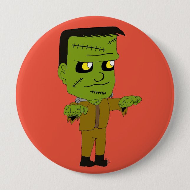 chibi  monster 10 cm round badge (Front)