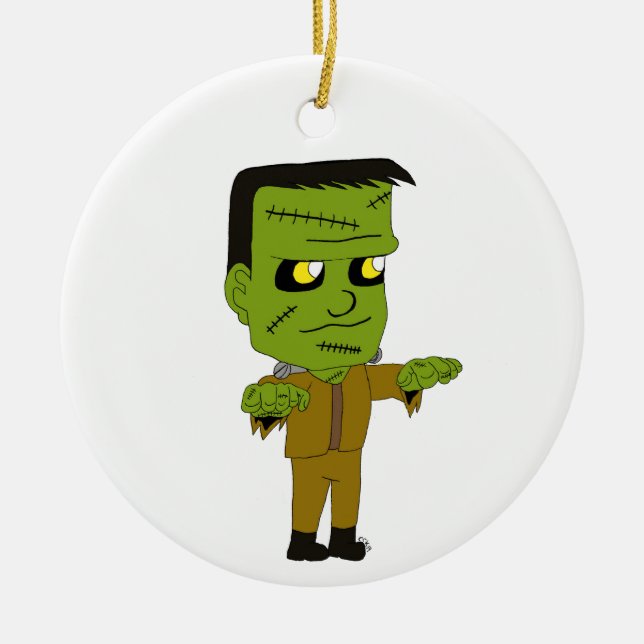 chibi  monster  ceramic tree decoration (Front)