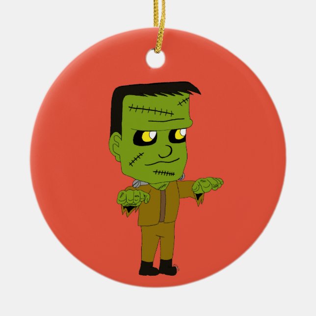 chibi  monster  ceramic tree decoration (Front)
